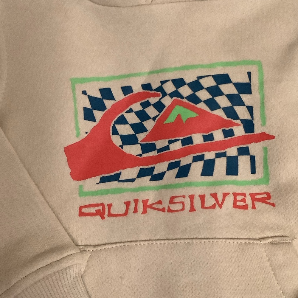 Quiksilver Kids Hoodie in Cream with Graphic Design - Picture 2 of 5